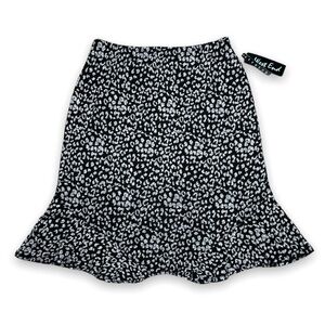 Black & White Leopard Print Skirt NWT